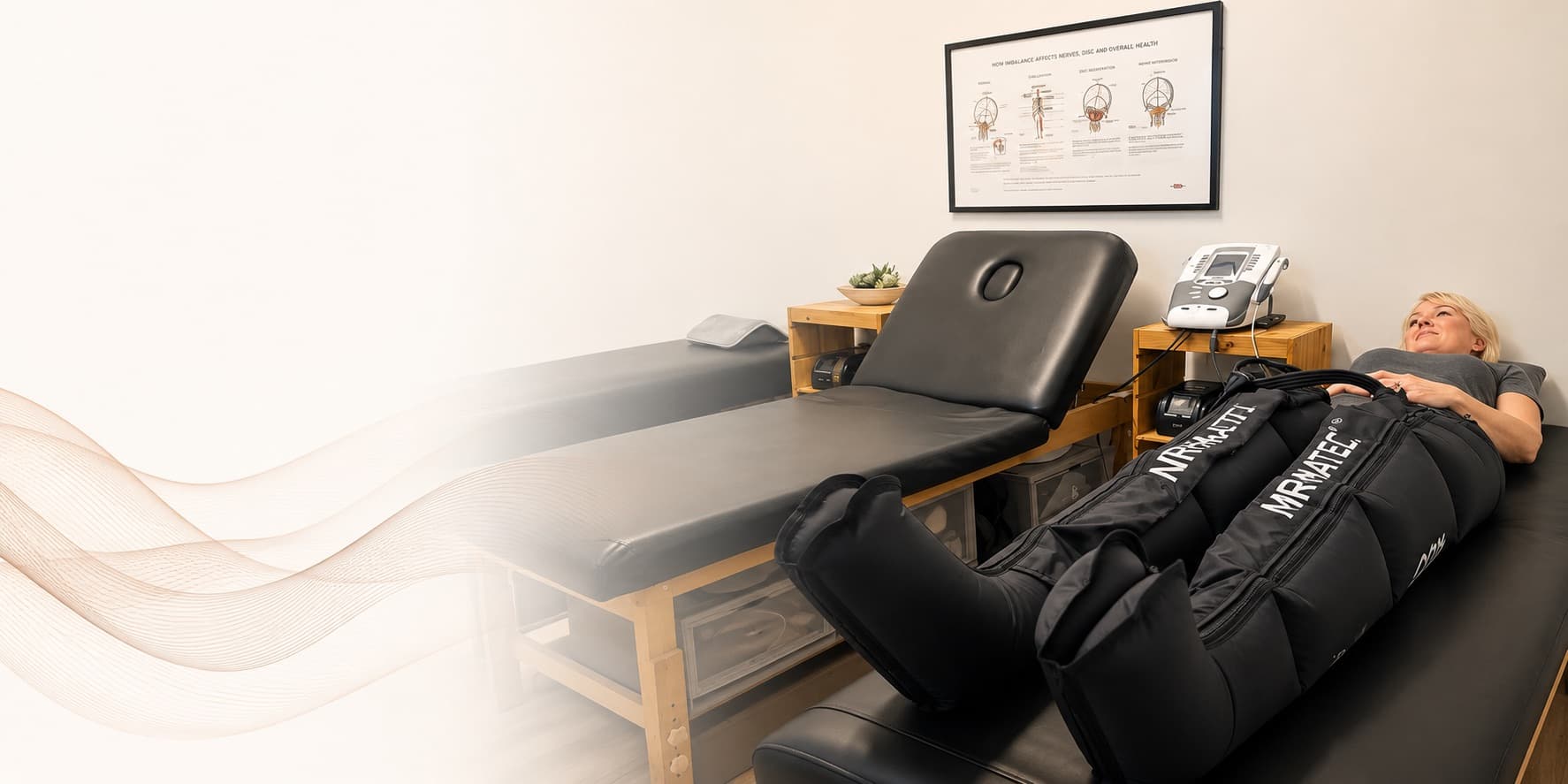 Pneumatic compression boots in use at Aligned Health