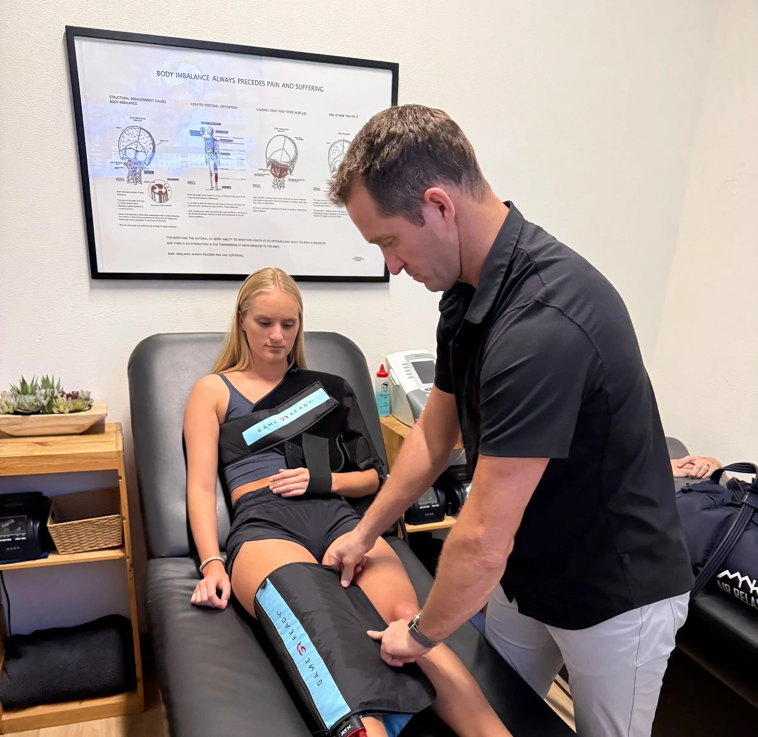 Game Ready cold compression wrap in use at Aligned Health