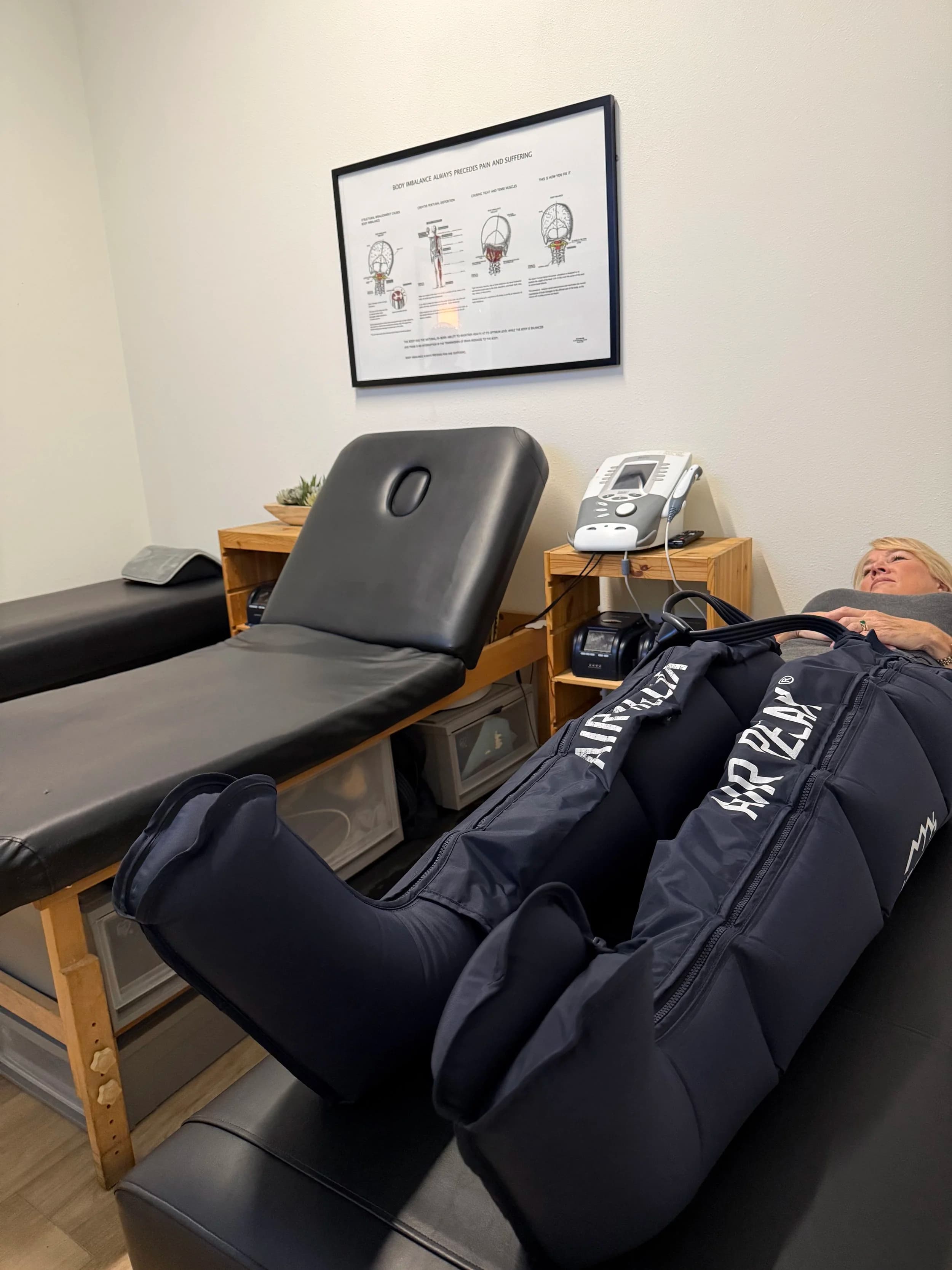 Pneumatic compression boots in use at Aligned Health
